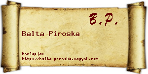 Balta Piroska névjegykártya