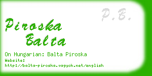 piroska balta business card